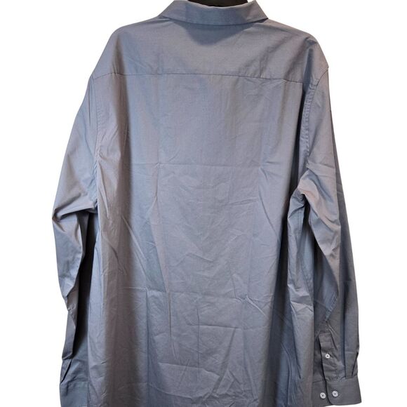 James Tailor Mens size 3XL Gray‎ Button Up Shirt Cotton Poly Spandex Stretch NEW - Picture 3 of 4